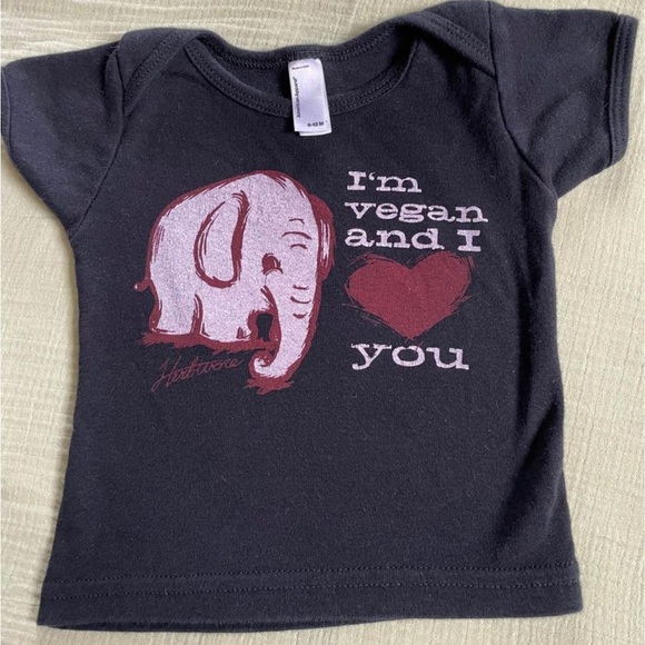 American Apparel 6-12 Month I’m Vegan and I Love You Infant Shirt - Picture 2 of 4